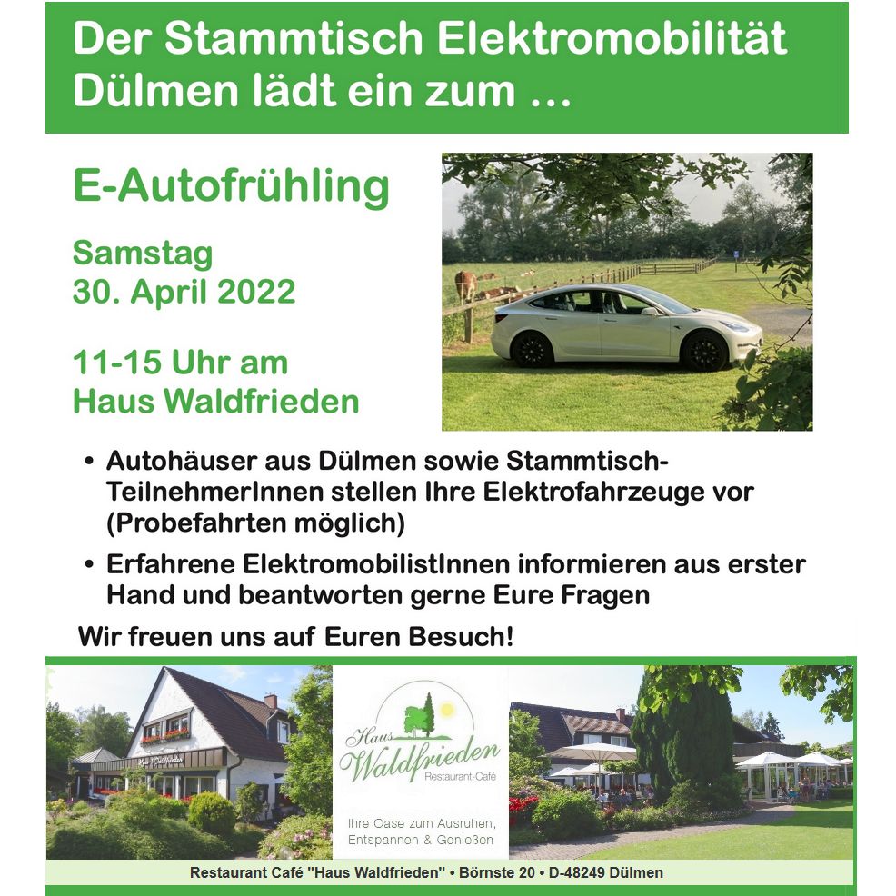 Read more about the article Einladung zum E-Autofrühling 2022