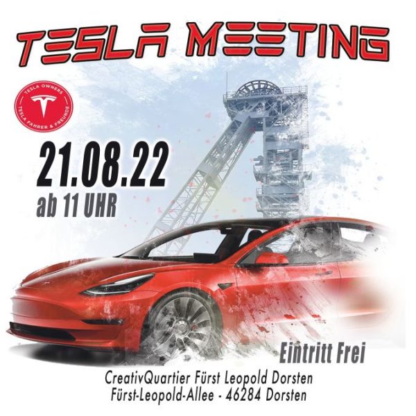 Treff der Tesla-Fahrer in Dorsten-Hervest