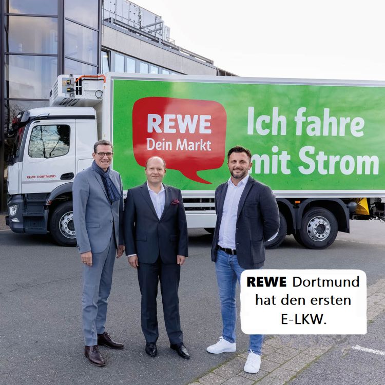 Mehr über den Artikel erfahren REWE Dortmund bekommt ersten vollelektrischen LKW
